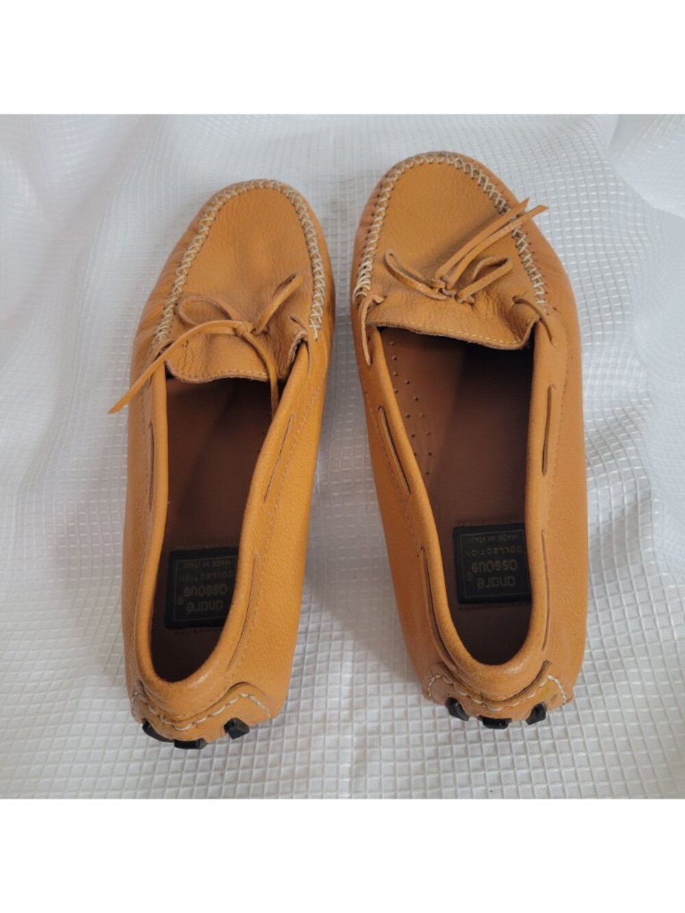 André Assous Womens Size 8.5 Loafers Leather Driving Moccasins Tan Made In Italy - Picture 4 of 11